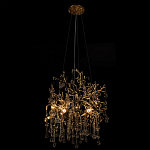 Подвесная люстра в виде ветвей деревьев золотого цвета с прозрачными подвесками-каплями 8 и 14 ламп Droplet Chandelier варинант исполнения - 5 | Loft Concept в Липецке