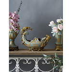 Чаша голубого цвета с оранментом и и бронзовыми фигурами леопардов Eden Garden варинант исполнения - 5 | Loft Concept в Липецке