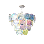 Люстра с каскадом из круглых разноцветных стеклянных дисков Mother of Pearl Iridescence варинант исполнения - 4 | Loft Concept в Липецке