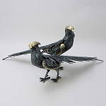 Статуэтка бронзовая пара Фазаны синие Bronze Birds варинант исполнения - 1 | Loft Concept в Липецке