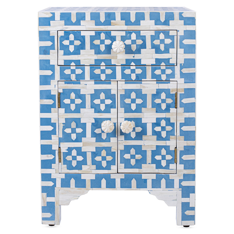 Тумбочка Embry Accent Chest Голубой Белый Тумбочка Embry Accent Chest Голубой Белый в Липецке | Loft Concept