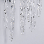 Бра цвета хром с ветвями и прозрачными стеклянными подвесками в виде вытянутых спиральных капель Droplet Chandelier варинант исполнения - 5 | Loft Concept в Липецке