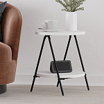 Стол приставной с 2-мя круглыми белыми столешницами ESSEL SIDE TABLE WHITE варинант исполнения - 6 | Loft Concept в Липецке