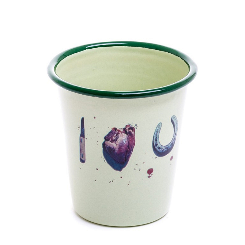 Стакан Seletti Enamel I love U Зеленый Мульти Стакан Seletti Enamel I love U Зеленый Мульти в Липецке | Loft Concept