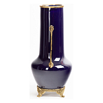Ваза темно-синяя фарфоровая с бронзовыми ручками и ножками Eden Garden варинант исполнения - 3 | Loft Concept в Липецке