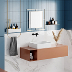 Настенное зеркало квадратной формы в металлической раме золотого цвета CORNER MIRROR GOLD варинант исполнения - 3 | Loft Concept в Липецке