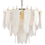 Люстра с декором из рельефного стекла в виде перьев Abelia Feather Chandelier 10 варинант исполнения - 1 | Loft Concept в Липецке