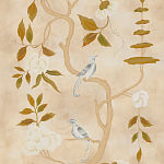Обои ручная роспись Gustavian Tree of Life Special Colourway on Edo custom white painted silk варинант исполнения - 2 | Loft Concept в Липецке