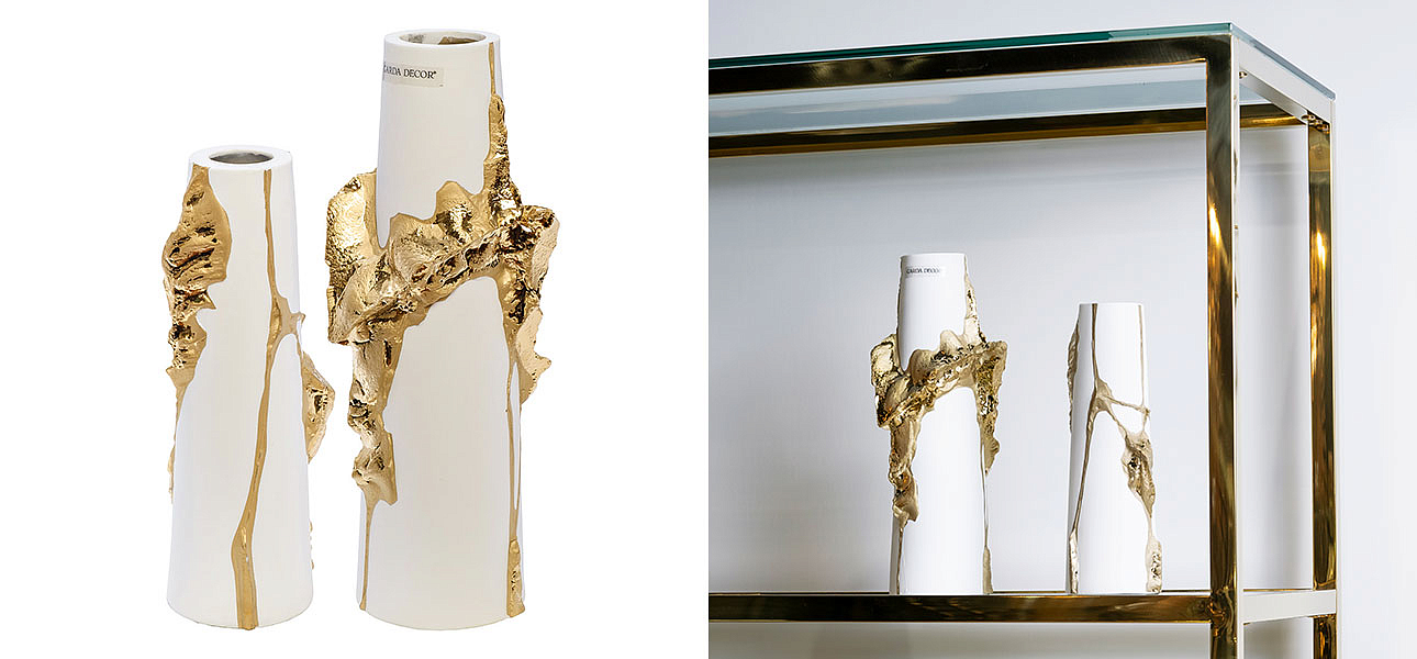 Ваза Rhea white with gold 30 Ваза Rhea white with gold 30 - Loft-Concept в Липецке