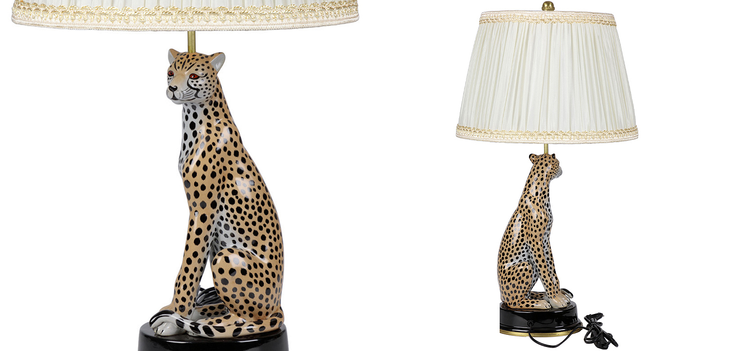 Настольная лампа с абажуром Leopard Table Lamp Настольная лампа с абажуром Leopard Table Lamp - Loft-Concept в Липецке