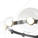 Люстра подвесная круглая с 12-ю прозрачными куполообразными плафонами и черным металлическим основанием Flos Wireline Lighting варинант исполнения - 4 | Loft Concept в Липецке