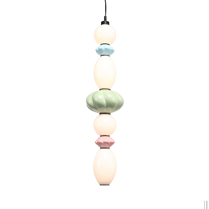 Подвесной светильник фигурный с керамическими элементами 32W LED Fragrant Light Зеленый Голубой Розовый в Липецке | Loft Concept 
