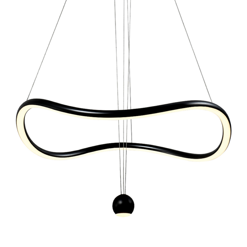 Подвесной светильник волнообразной формы LED 35W 3000K Infinity Черный Белый в Липецке | Loft Concept 