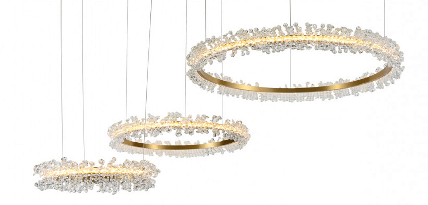 Люстра Crystal round chandelier 3 кольца Латунь Люстра Crystal round chandelier 3 кольца Латунь - Loft-Concept в Липецке