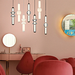 Подвесной светильник из дымчатого стекла цилиндрической формы с чёрным металлическим основанием Hiding secrets варинант исполнения - 9 | Loft Concept в Липецке