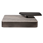Столик журнальный квадратный  с полкой Sculptural Marble Accent с мрамором  варинант исполнения - 3 | Loft Concept в Липецке
