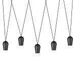 Подвесной светильник черными плафонами на длинных пересекающихся тросах Construction варинант исполнения - 1 | Loft Concept в Липецке