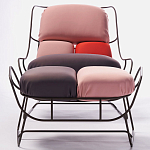 Дизайнерское разноцветное кресло на металлическом каркасе с подставкой для ног Poltronova Plasma Armchair варинант исполнения - 5 | Loft Concept в Липецке