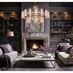 Люстра двухъярусная круглая с текстурными цилиндрическими плафонами Glimpse варинант исполнения - 5 | Loft Concept в Липецке