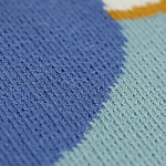 Плед из хлопка синего цвета с абстрактным принтом Elysian Flow Ocean варинант исполнения - 3 | Loft Concept в Липецке