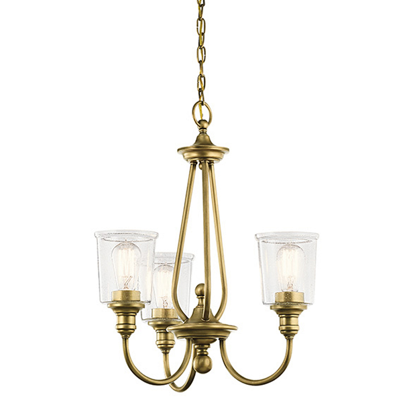 Люстра с прозрачными плафонами из пузырчатого стекла Kichler Латунь Прозрачное Стекло Никель в Липецке | Loft Concept 