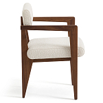 Кресло обеденное Alcove White Boucle из массива ореха варинант исполнения - 3 | Loft Concept в Липецке