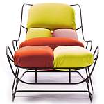 Дизайнерское разноцветное кресло на металлическом каркасе с подставкой для ног Poltronova Plasma Armchair варинант исполнения - 3 | Loft Concept в Липецке