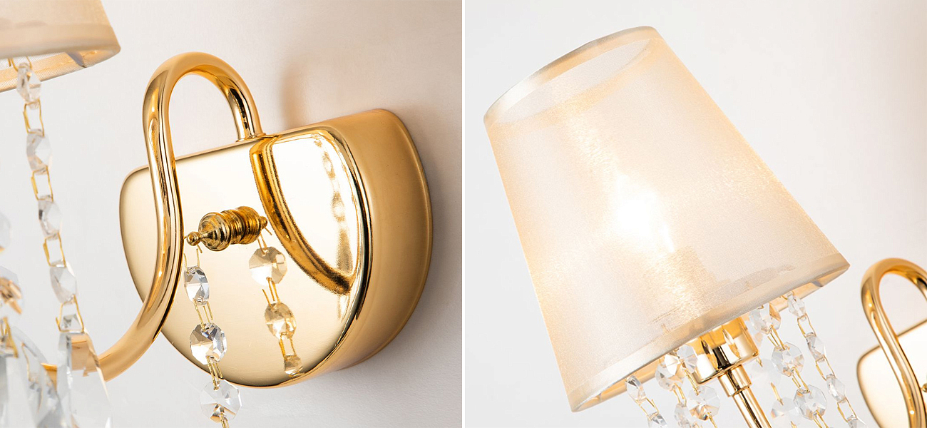 Бра золотого цвета с хрустальным декором Dainty Light Бра золотого цвета с хрустальным декором Dainty Light - Loft-Concept в Липецке