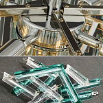 Дизайнерская люстра AQUA Blue Lagoon бирюзовое стекло несколько ярусов варинант исполнения - 3 | Loft Concept в Липецке