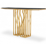 Консоль с чёрной столешницей и золотым фигурным основанием Cosmo варинант исполнения - 2 | Loft Concept в Липецке