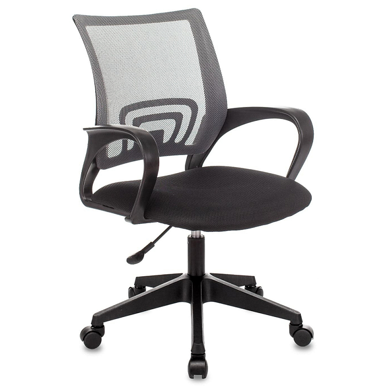 Офисное кресло с основанием из черного пластика Desk chairs Grey Черный Серый в Липецке | Loft Concept 