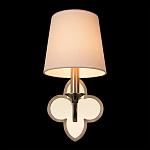 Бра с белым текстильным абажуром и декоративным основанием в виде четырехлистника с зеркальной вставкой Vitorino варинант исполнения - 25 | Loft Concept в Липецке