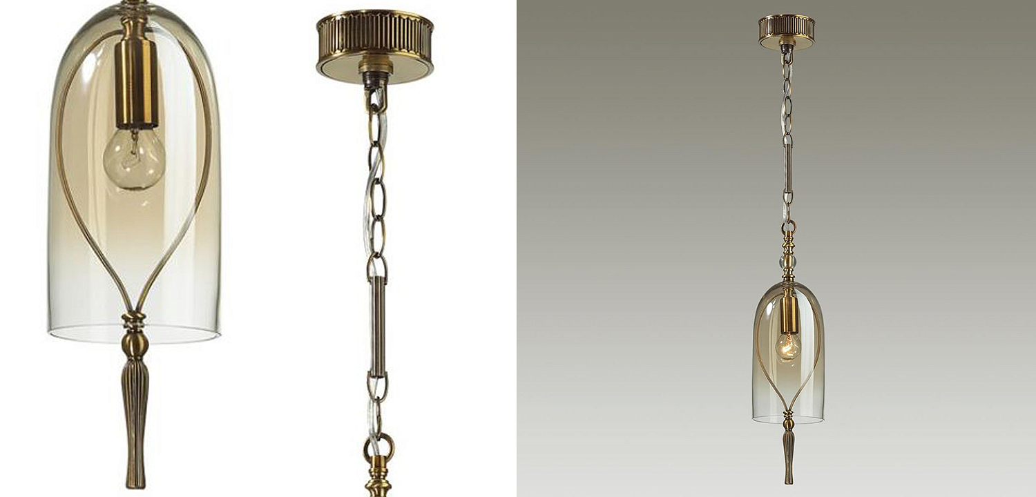 Подвесной светильник Glass Dome Bronze 12 Подвесной светильник Glass Dome Bronze 12 - Loft-Concept в Липецке