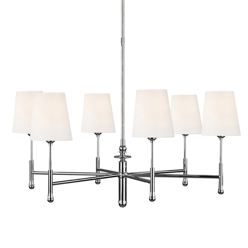 Люстра с 6-ю белыми конусными плафонам Generation Lighting Латунь Белый Бежевый в Липецке | Loft Concept 