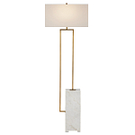 Торшер с прямоугольным абажуром на белом мраморном основании Asymmetry on Marble варинант исполнения - 1 | Loft Concept в Липецке