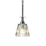 Подвесной светильник хромированного цвета с граненым прозрачным стеклянным плафоном Elstead Lighting варинант исполнения - 1 | Loft Concept в Липецке