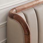 Кровать двуспальная с мягким изголовьем Moon Walnut Bed варинант исполнения - 7 | Loft Concept в Липецке