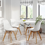 Стул с основой из пластика и мягким сиденьем Arvika White варинант исполнения - 8 | Loft Concept в Липецке