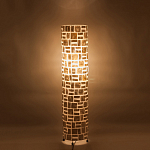 Торшер из перламутра на металлическом каркасе Indonesian Cylinder варинант исполнения - 5 | Loft Concept в Липецке