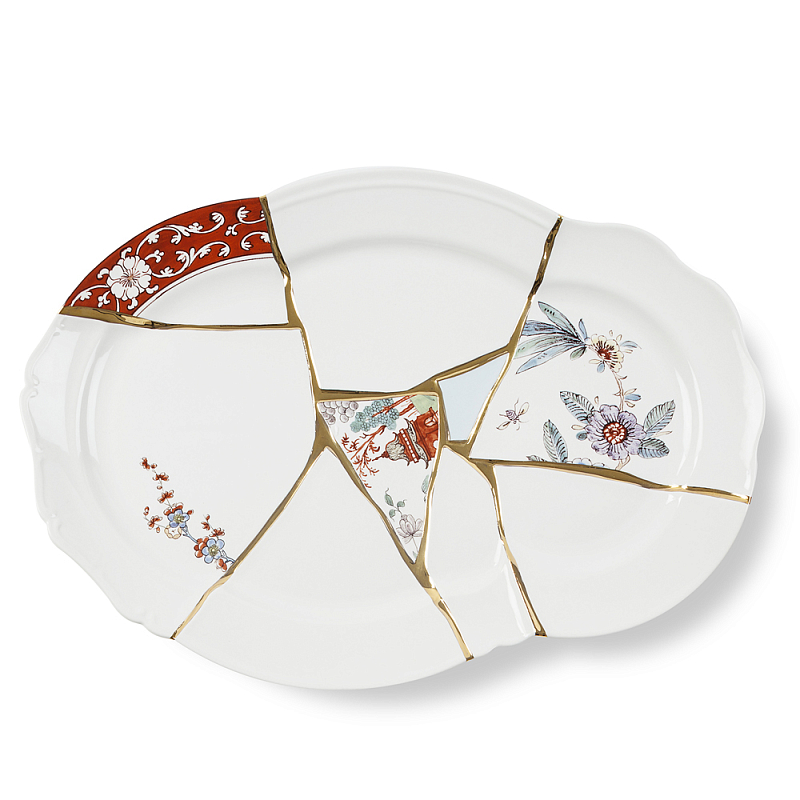Блюдо Seletti Kintsugi Белый Золотой Мульти Блюдо Seletti Kintsugi Белый Золотой Мульти в Липецке | Loft Concept