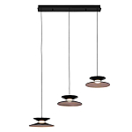 Люстра подвесная с тремя матовыми черными плафонами Obsidian Touch варинант исполнения - 1 | Loft Concept в Липецке