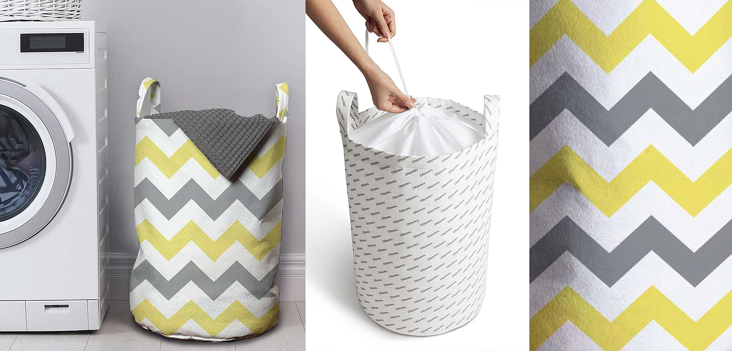 Корзина Mustard and Gray Chevron II Basket Корзина Mustard and Gray Chevron II Basket - Loft-Concept в Липецке
