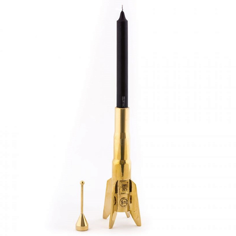 Подсвечник Seletti Lunar Hard Rocket Золотой Подсвечник Seletti Lunar Hard Rocket Золотой в Липецке | Loft Concept