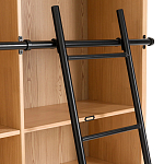 Книжный шкаф из массива сосны с металлической лестницей Burton Wood Cabinet варинант исполнения - 5 | Loft Concept в Липецке