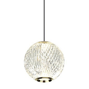 Подвесной светильник с прозрачным рифленым плафоном в форме шара Crystal Globule