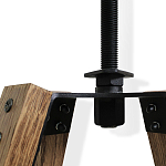 Барный стул со спинкой и металлической подставкой на 4-х деревянных ножках Коричневый Велюр Vendramin Chair варинант исполнения - 4 | Loft Concept в Липецке