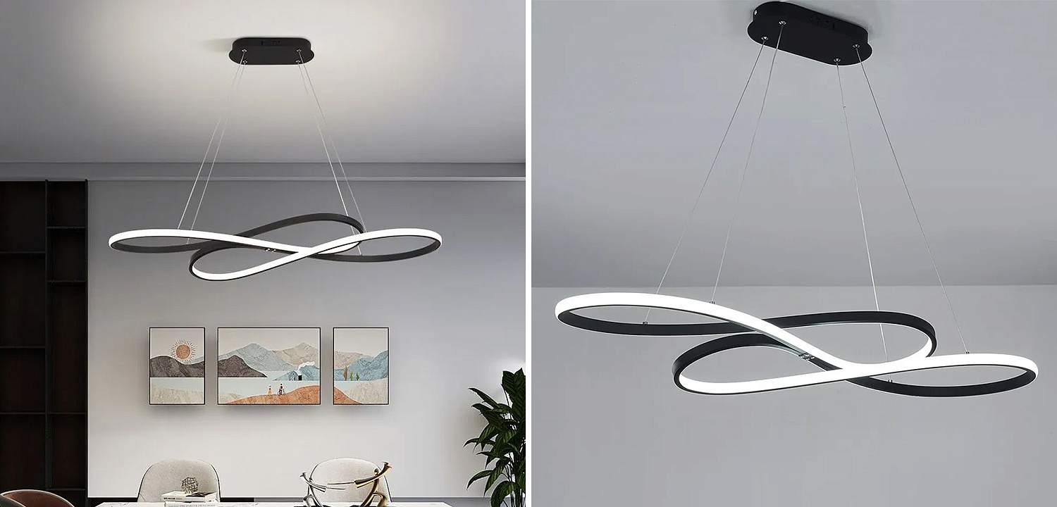 Светодиодная люстра в виде спирали Spiral Lighting Black Светодиодная люстра в виде спирали Spiral Lighting Black - Loft-Concept в Липецке
