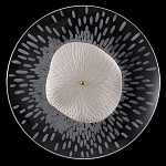 Бра с белым рельефным плафоном и стеклом с рисунком FLOW варинант исполнения - 3 | Loft Concept в Липецке