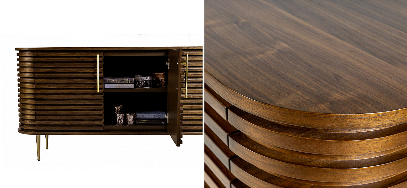Комод Wooden Rails Шпон Орех Комод Wooden Rails Шпон Орех - Loft-Concept в Липецке