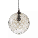 Подвесной светильник с плафоном в форме шара из стекла с рельефным узором Glass Pattern Lamp варинант исполнения - 1 | Loft Concept в Липецке